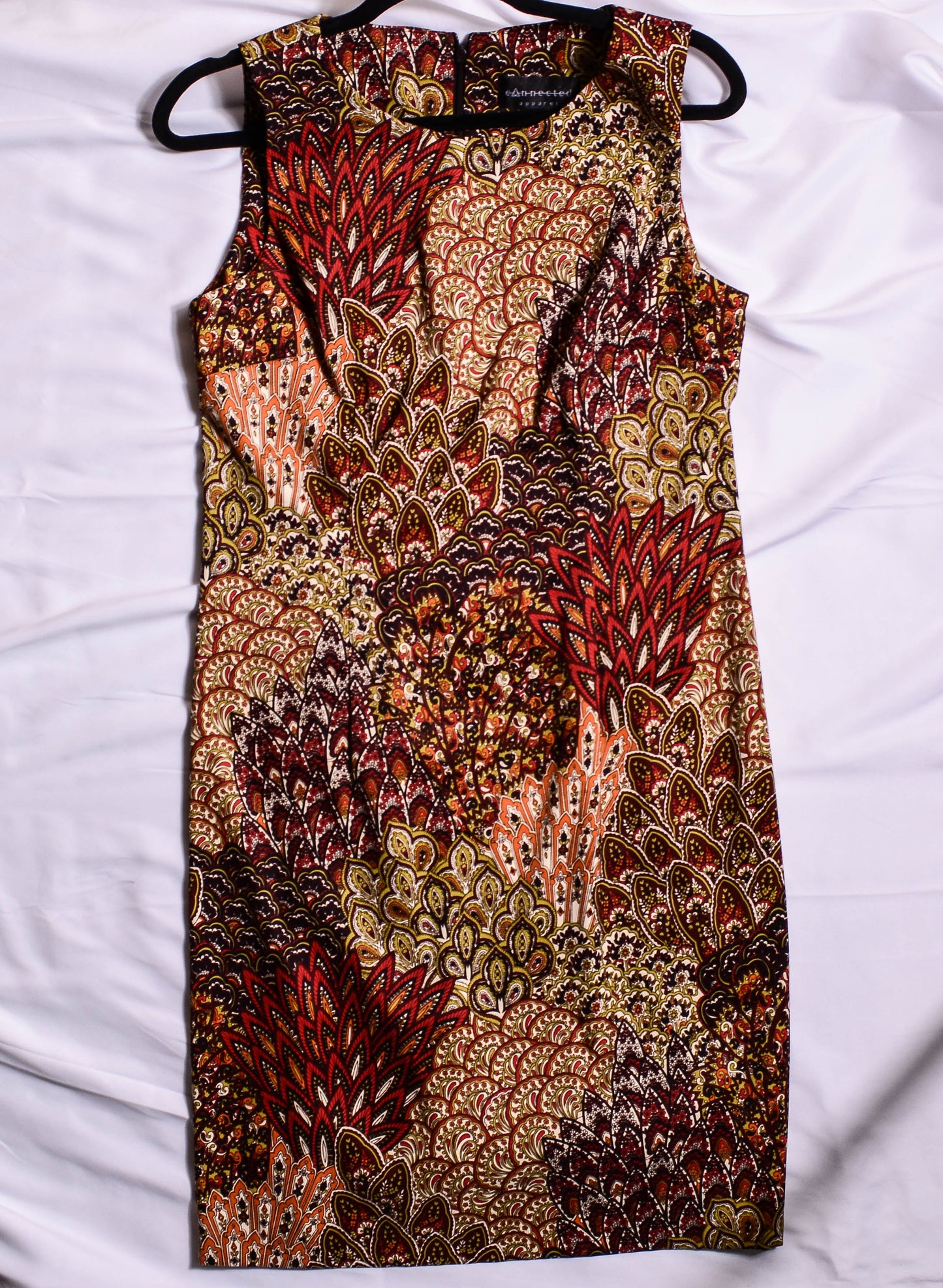 VINTAGE Brown Paisley Shift Dress