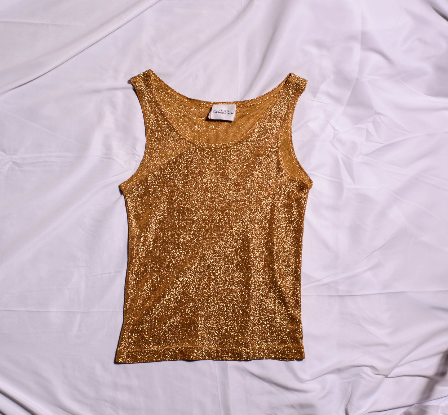 VINTAGE Gold Glittery Tank