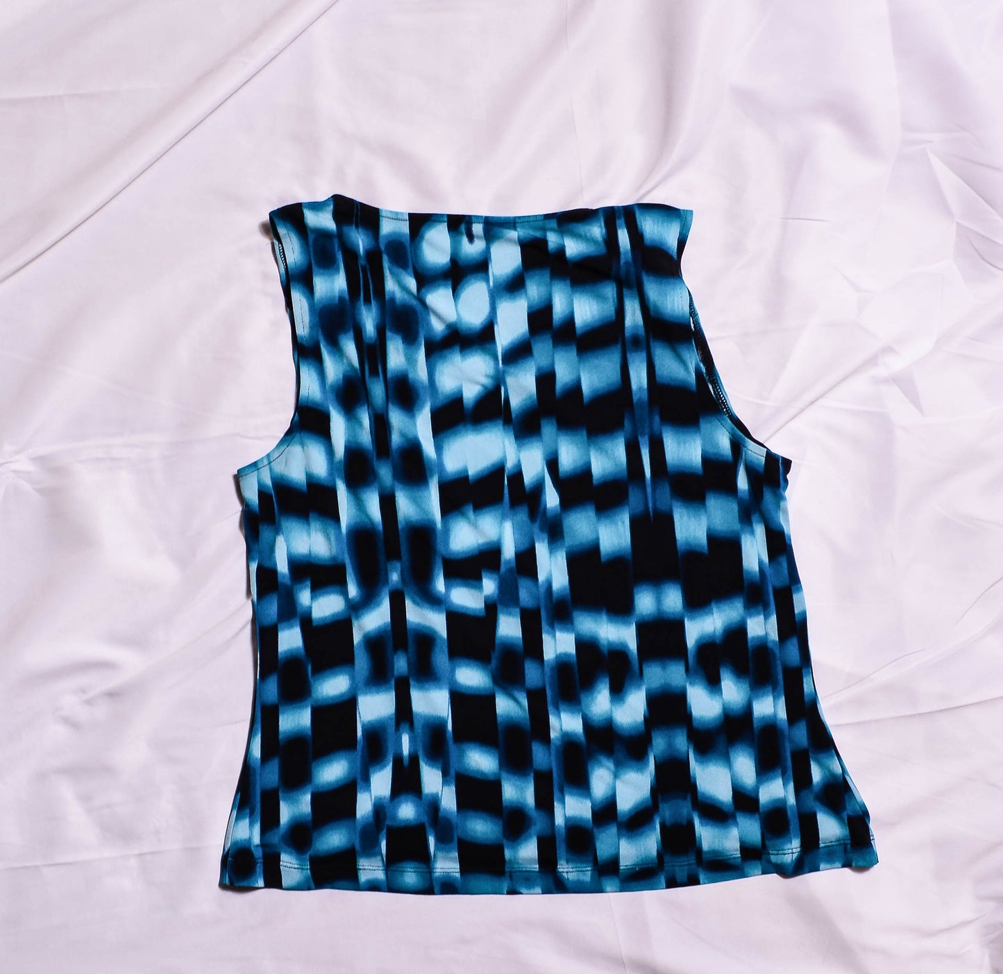 Y2K Blue Black Glitchy Blouse