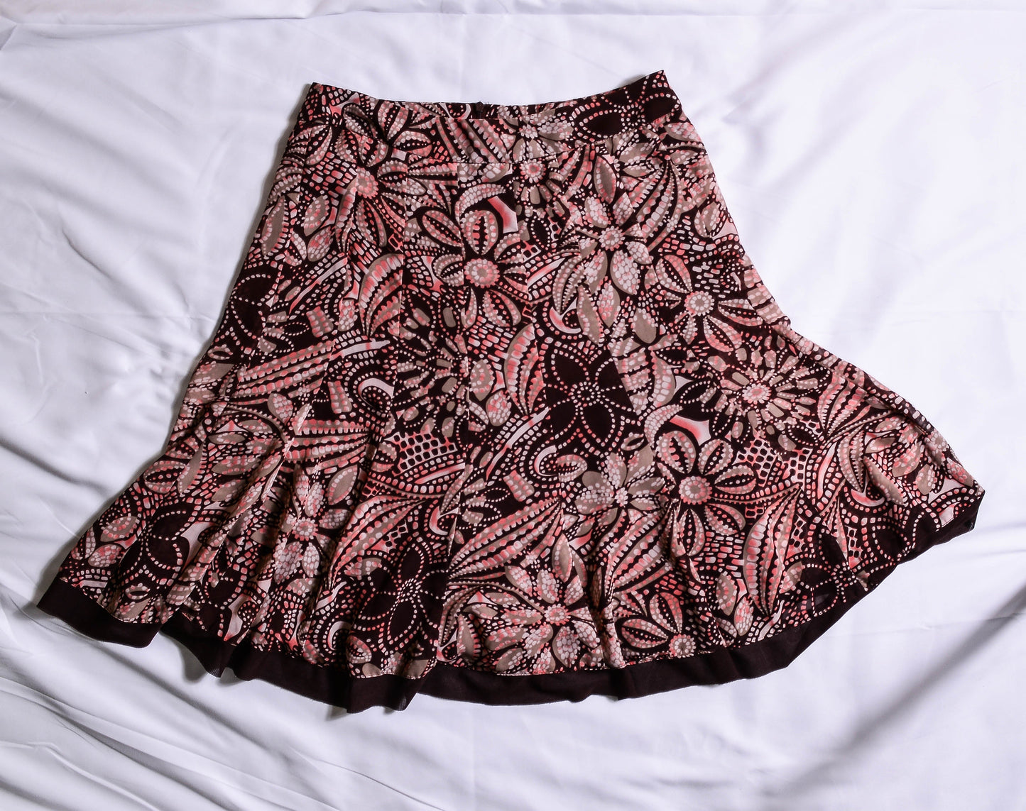 VINTAGE Y2K Pleated Brown and Pink Purple Midi Skirt