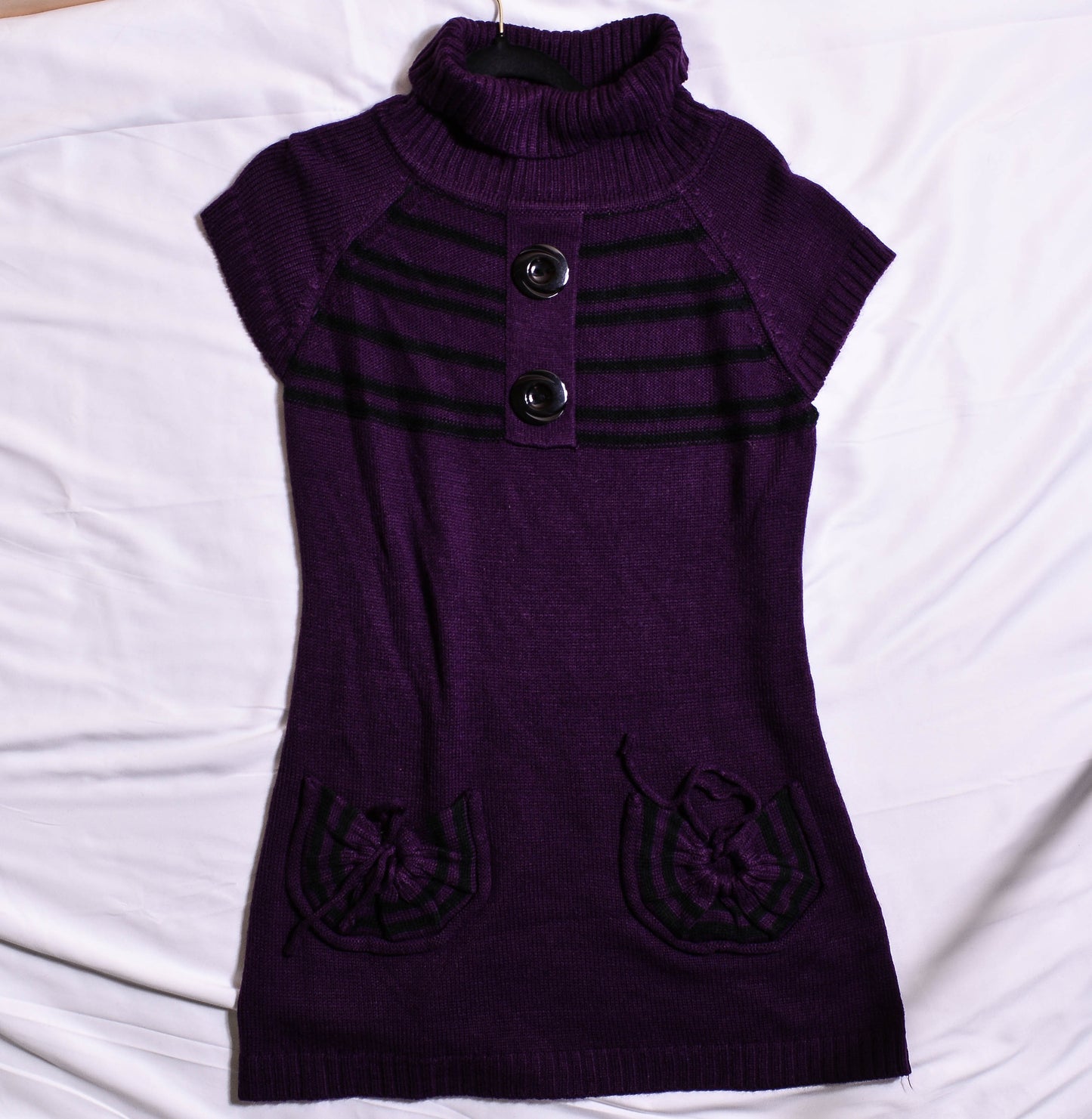 Purple Knit 2000S Emo Mini Dress