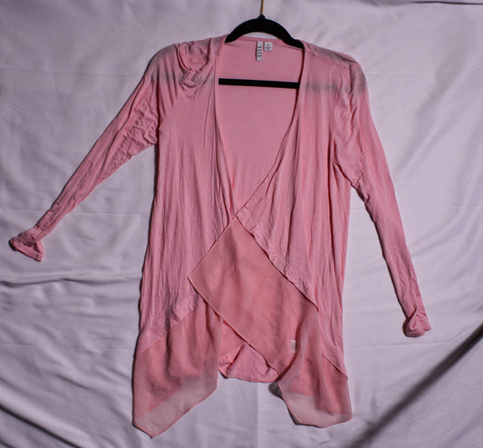 Coquette Pink Ruffle Cardigan