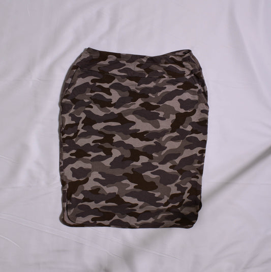 Camo Print Midi Bodycon Skirt