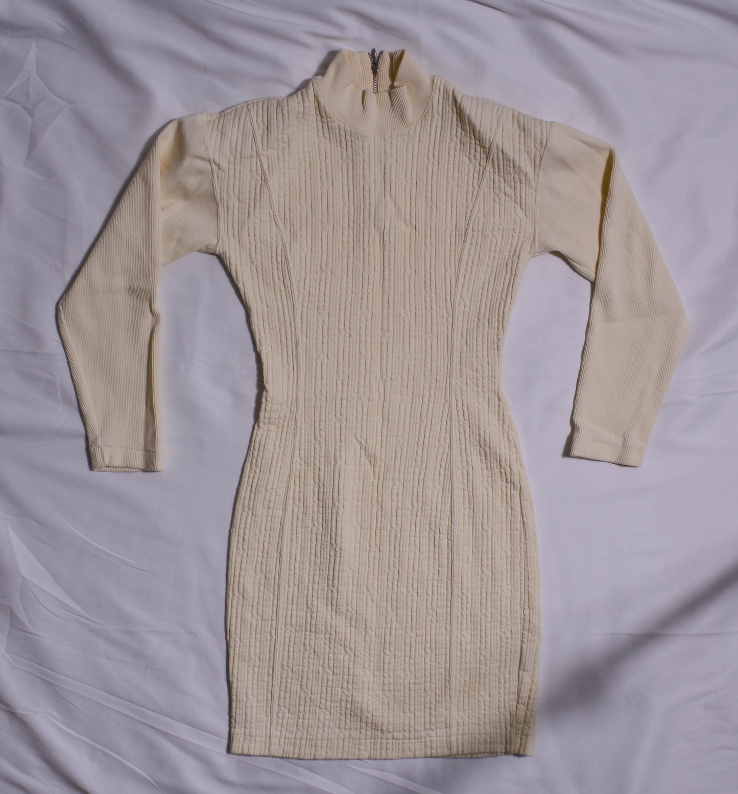 Vintage White ESPIRIT Turtleneck Knit Dress