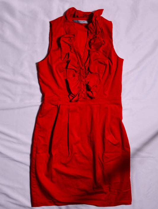 Marc New York Red Ruffle Front Office Siren Dress