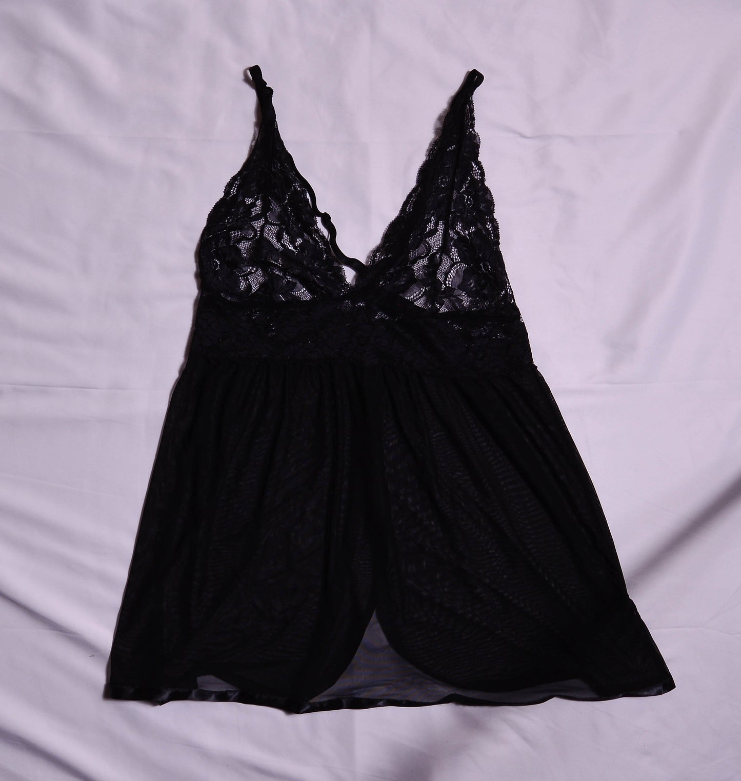 Black Sheer Lace Slip