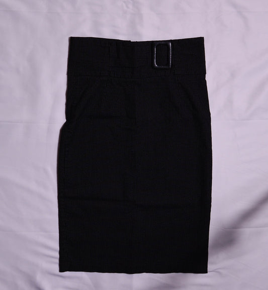 Black and White Pin Stripe Midi Skirt
