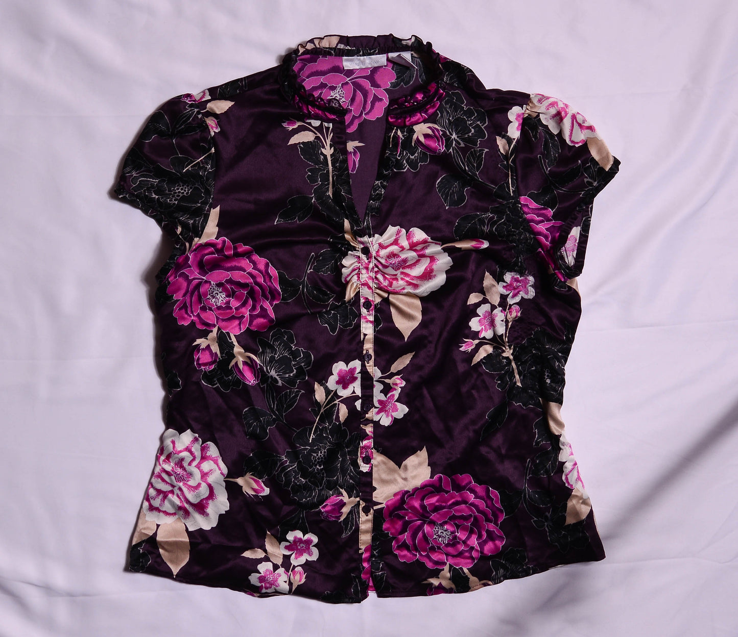 Purple Floral Office Siren Blouse