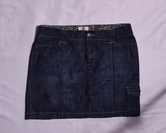 Denim Cargo Mini Skirt