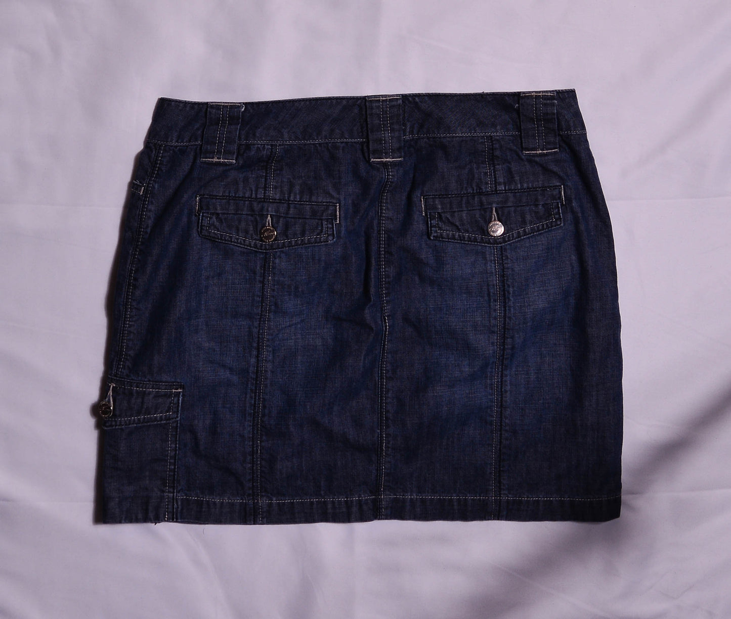 Denim Cargo Mini Skirt