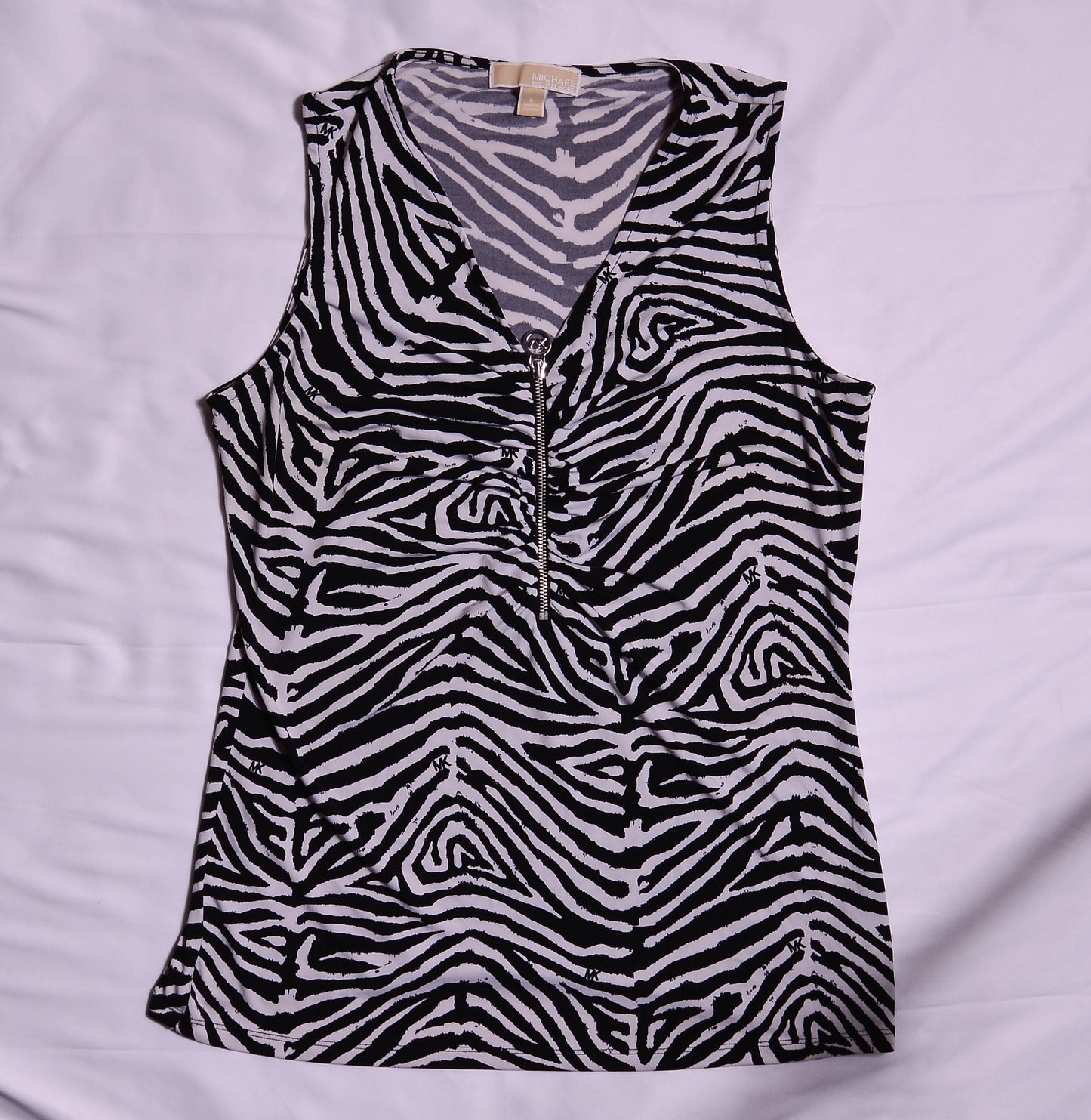 Michael Kors Zebra Zip Up Tank