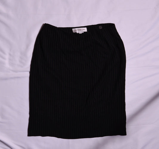 Black Pin Stripe Midi Skirt