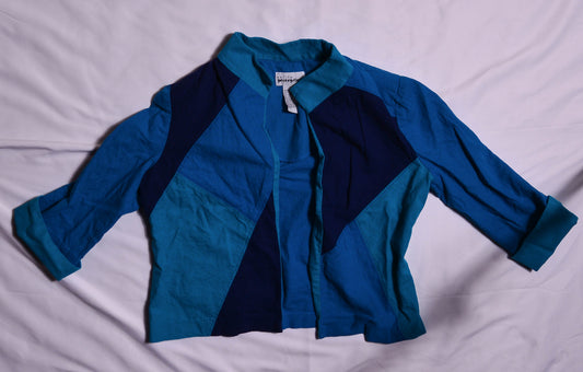 VINTAGE Blue Colorblock Blazer