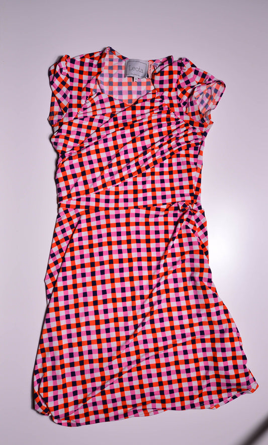 Pink And Orange Checker Dress