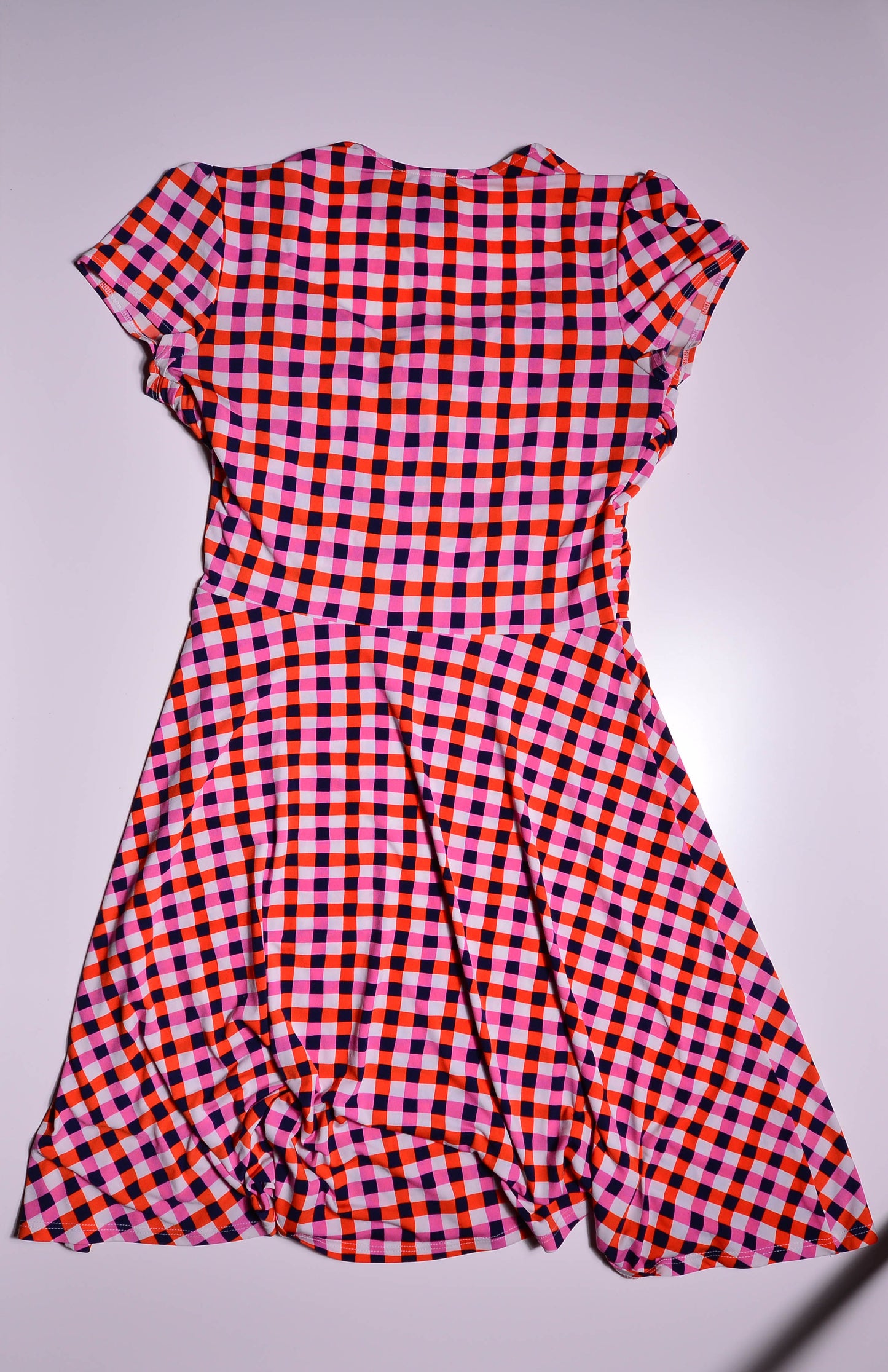 Pink And Orange Checker Dress