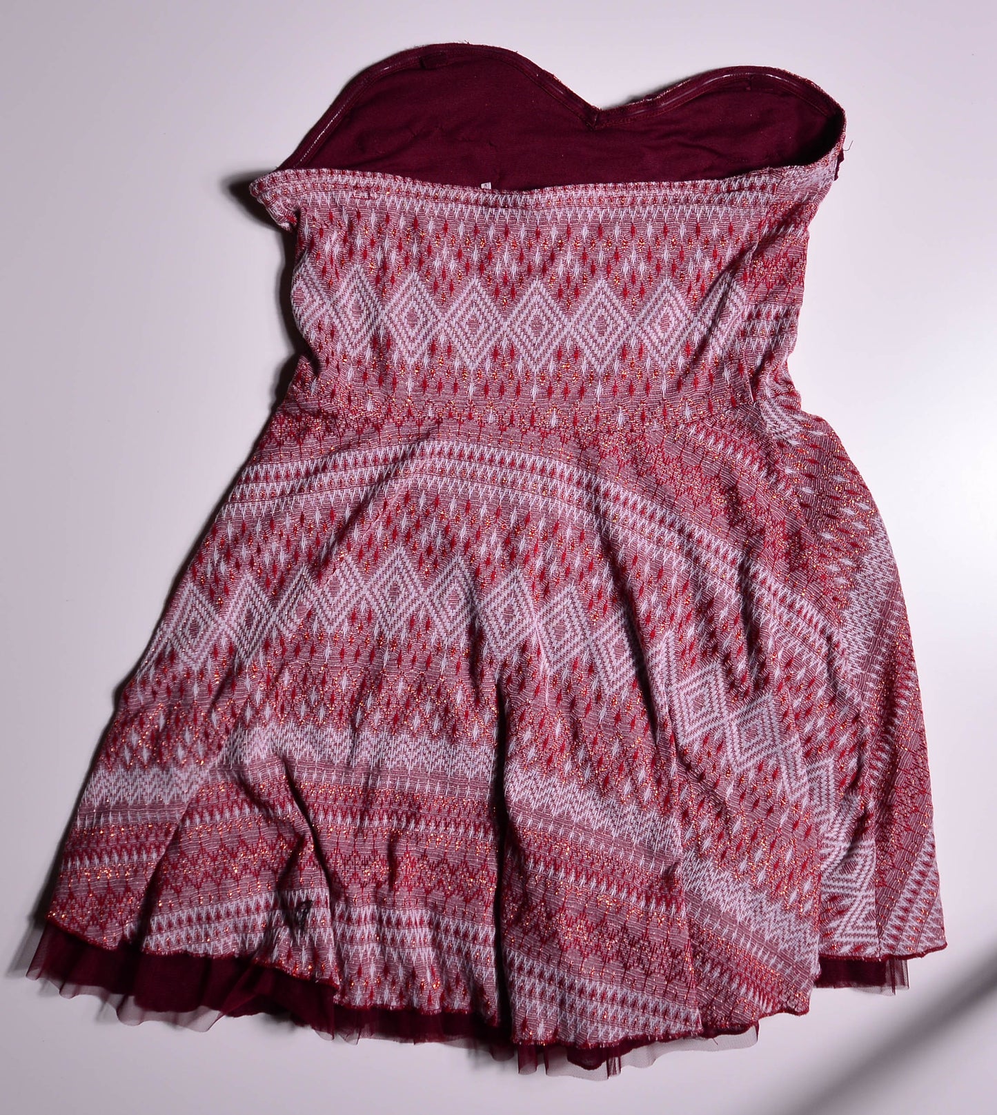 Free People Maroon Strapless Boho Bubble Dress