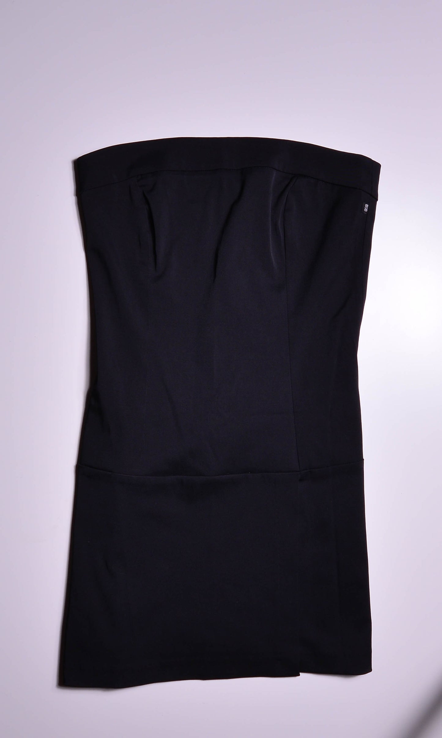 Black Strapless Mini Dress /w Chain Detail