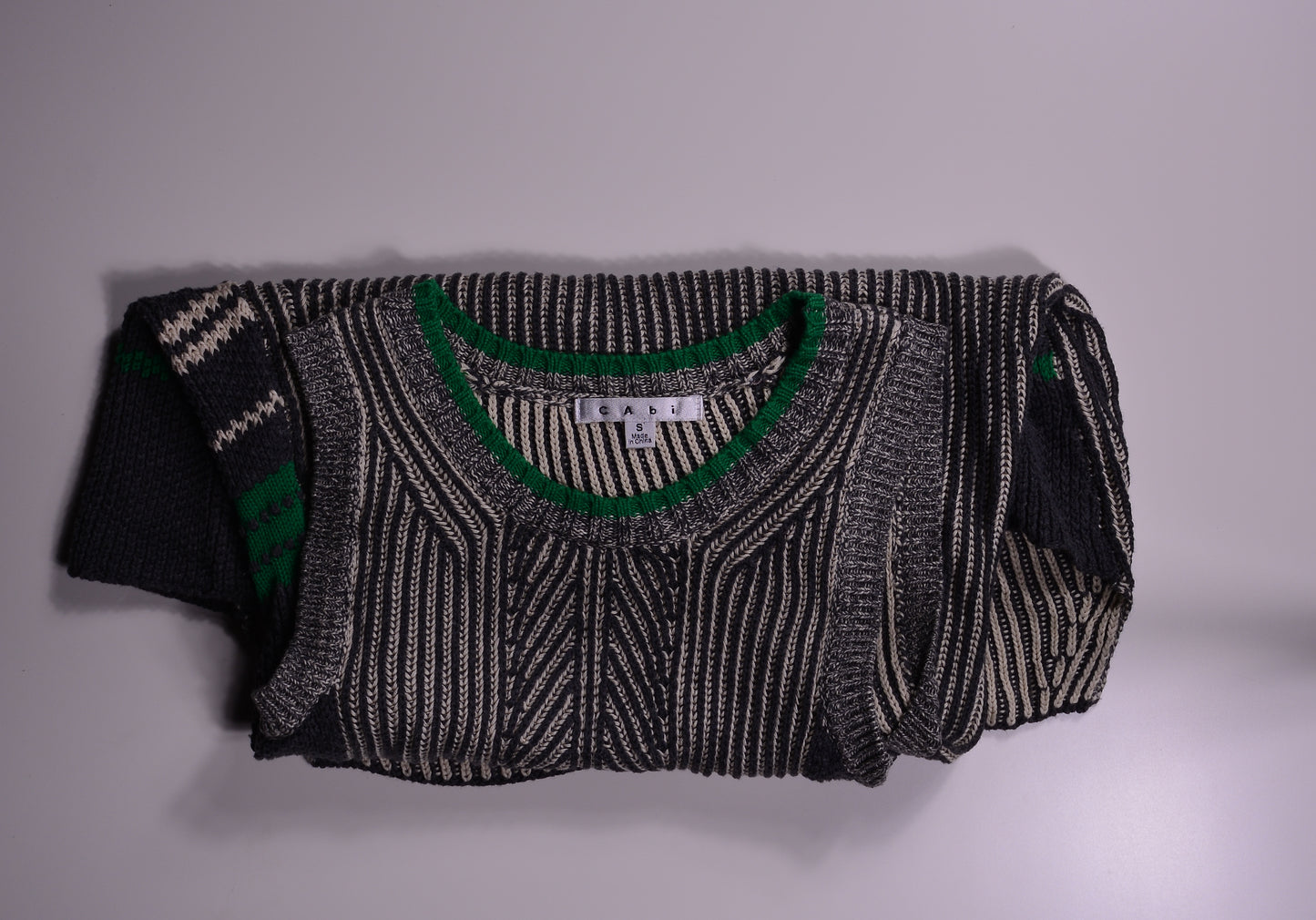 Cabi Grey And Green Knit Dress