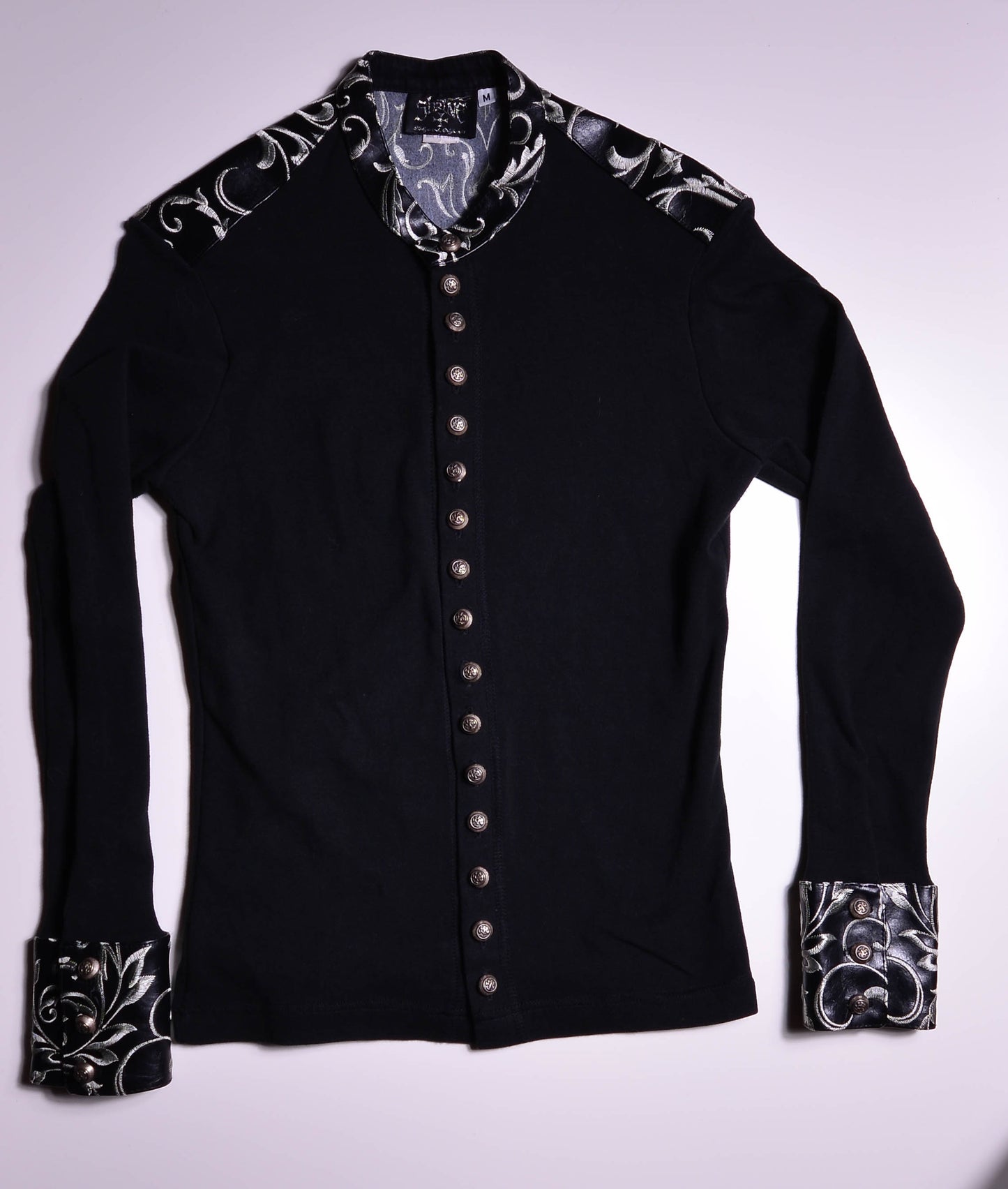 Shrine Hollywood California Black Embroidered Vinyl Collar with Military Style Buttons