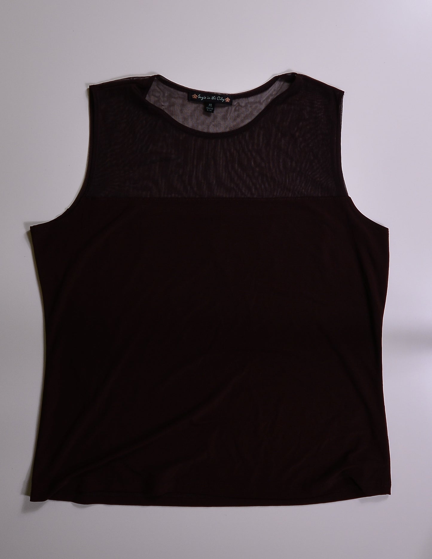 VINTAGE Brown Mesh Tank