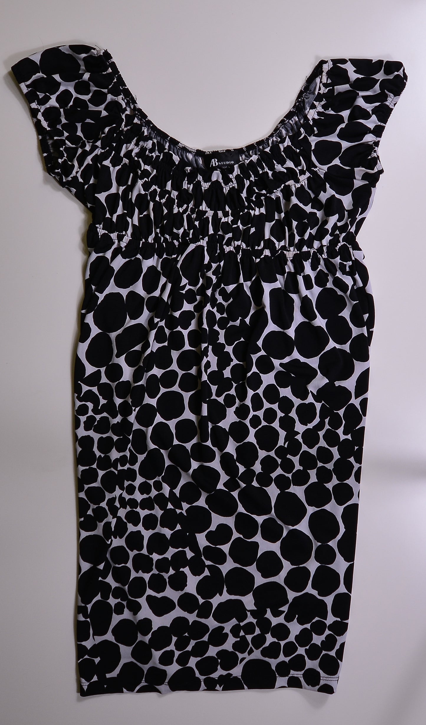 Black and White Polka Dot Mod Baby Doll Dress