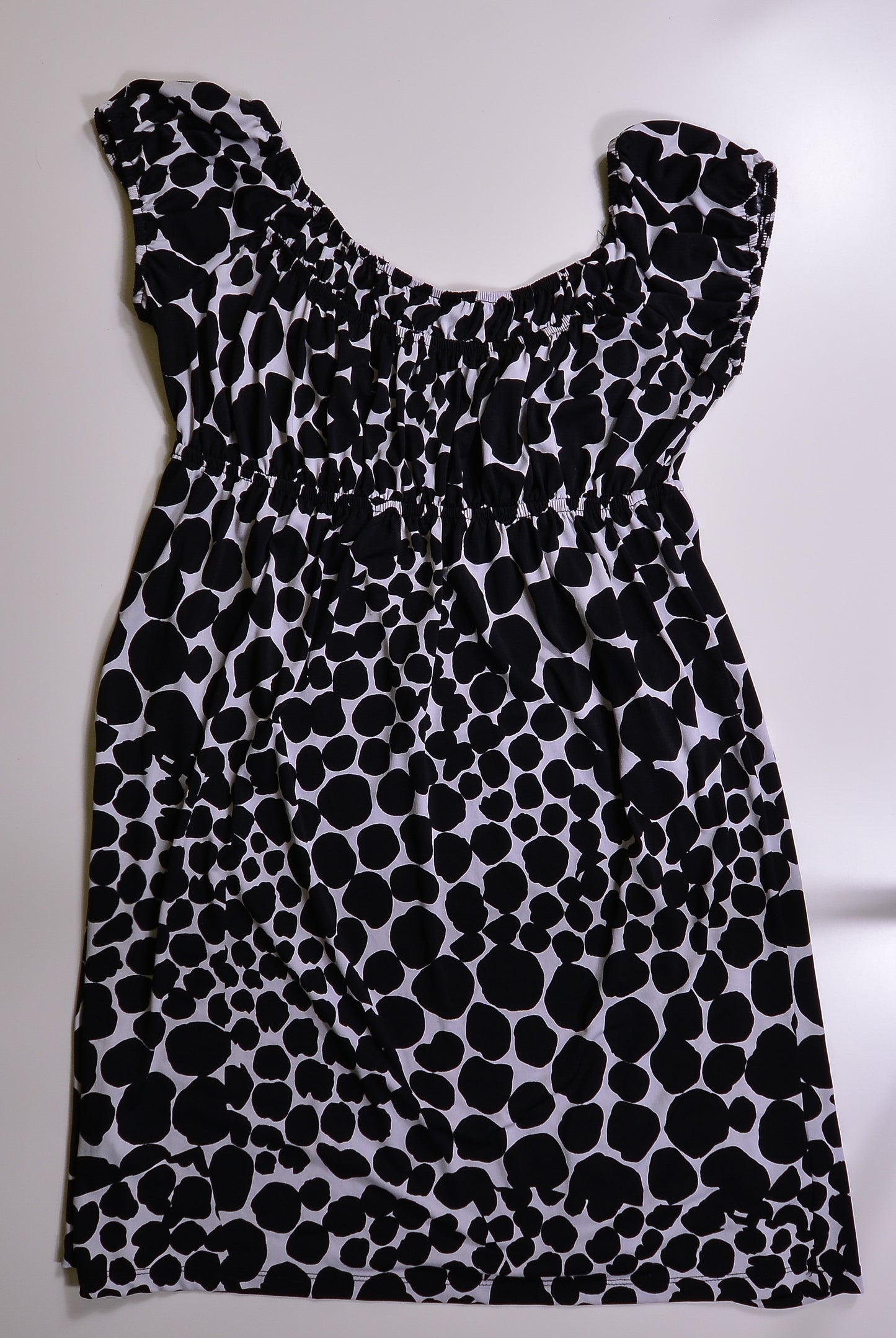 Black and White Polka Dot Mod Baby Doll Dress