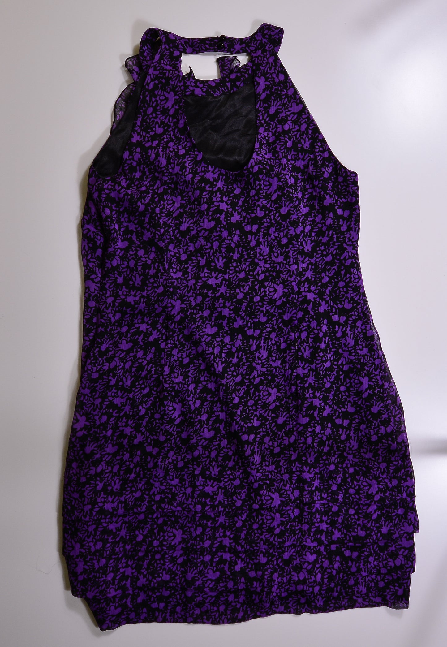 Purple and Black Ruffle Front Daisy Dress